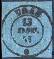 O "URAS/* 13 DIC.53", (Punti 12) - Esemplare Usato Del C.20 Azzurro (5) Seconda Emissione Con Ampi Margini, Molto Raro - Sardinien