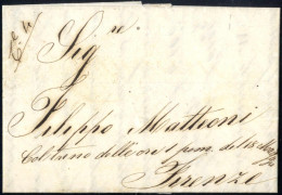 Cover 1849, Lettera Del 18.5.1849 Da Pisa A Firenze, Al Verso Timbro Lineare In Caratteri Arcaici "PISA" E "18 MAGGIO" E - Toskana