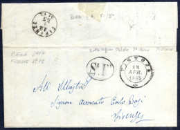 Cover 1852, Lettera Non Affrancata Del 12.4.1853 Da Pistoja A Firenze, Timbro Di Partenza C2 "PISTOJA 12 APR. 1853", Ova - Tuscany