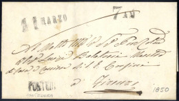 Cover STAZIONE DI PONTEDERA, Insieme Di Quattro Lettere Con I Vari Timbri Della Stazione Della Leopolda: 1) Del 11.3.185 - Tuscany