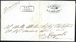 Cover STAZIONE DI SAN ROMANO (aperta Il 21.6.1847): Tre Lettere A Documentazione Dei Timbri In Uso; 1) Del 15.3.1849 Per - Toscane