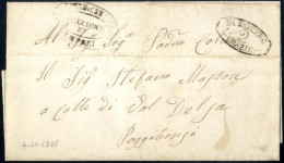 Cover STRADA FERRATA CENTRALE TOSCANA, STAZIONE DI EMPOLI: Lettera (scritta A Fibbiana) Del 4.11.1857 Per Poggibonsi, Ti - Toskana