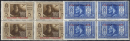 ** 1932, Dante, Serie Completa 18 Valori "in Quartine", 10 Lire Piega Orizzontale Nella Coppia In Alto (Sass. 11-A13) - General Issues