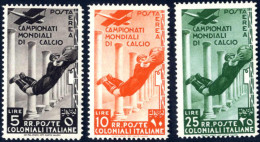 ** 1934, Campionati Mondiali Di Calcio, Serie Completa Di Posta Ordinaria E Aerea, Nuova Con Gomma Originale Integra, Fi - Emissions Générales