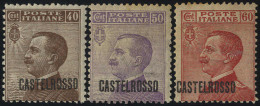 * 1922, Castelrosso, 9 Val., Qualche Val. Con Ingiallimenti (U. + S. 1-9 / 360,-) - Castelrosso