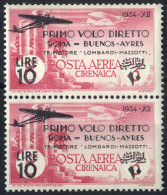 ** 1934, Volo Roma - Brasile, 10 Serie Di Quattro Valori, Gomma Integra (Sass. 20-23 / 600,-) - Cirenaica