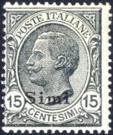 * 1921/22, 15 Cent Con Soprastampa "Simi", Gomma Originale Con Tracce Di Linguella, Sass. 10 - Aegean