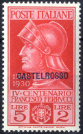 ** 1930, Castelrosso, Ferrucci, 5 Val., Gomma Integra (Sass. 25-29) - Ägäis