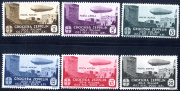* 1933, Crociera Zeppelin, La Serie Completa Nuova Con Gomma Originale E Prima Linguella (Sass. A22-A27, € 1.000). - Egée