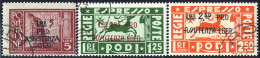 O 1943, Pro Assistenza Egeo, Serie Cpl. 10 Val., Alti Val. Firm. Caffaz (U. + S. 125-E4 / 1075,-) - Egée