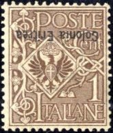 ** 1903, 1 Cent Bruno Con Soprastampa "Colonia Eritrea" Capovolta, Nuovo Con Gomma Originale Integra, Sass. 19c - Eritrea