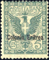 ** 1903, Soprastampati, 5cent Soprastampato "Eritrea", Gomma Originale Integra, Sass. 21 - Eritrea