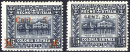 ** 1916, Soprastampati, Serie Completa Di Due Valori, Gomma Originale Integra, Sass. 45-46 - Erythrée