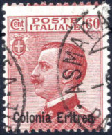 O 1918/20, Soprastampati, 60cent Con Soprastampa "Eritrea", Usato Senza Gomma, Sass. 48 - Erythrée