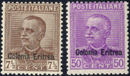 ** 1928/29, Michetti, Serie Completa 2 Valori Nuovi Con Gomma Integra, Sass. 142-143 - Eritrea