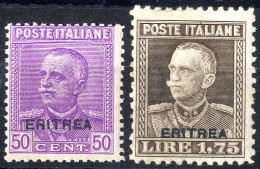 ** 1928/29, Soprastampati, 2 Val., Firm. Caffaz (Sass. 136-37 / 650,-) - Erythrée