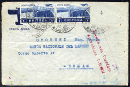 Cover 1936, "Crash Mail", Lettera Da Asmara 24.9.1936 Per Roma, Nel Decollo Nella Tappa Intermedia A Tripoli L' Aereo Va - Eritrea