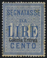 * 1903, Segnatasse, 100 Lire Azzurro (S. 13 / 600,-) - Erythrée