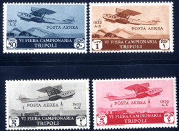 * 1932, 6.a Fiera Di Tripoli, La Serie Di Posta Aerea Completa Nuova Con Gomma Originale (Sass. A4-A7, € 320). - Libye