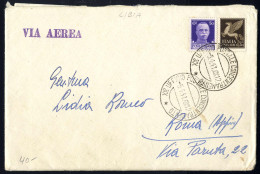 Cover 1941, Lettera Affrancata Con Regno Imperiale C.50 + Pegaso C.50 Annullo XI Ufficio Postale Concentramento 5.4.41 P - Libyen