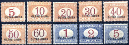 * 1925, Segnatasse D'Italia Del 1890-1925 Con Soprastampa "OLTRE GIUBA", Serie Completa Nuova Con Gomma Originale (Sass. - Oltre Giuba