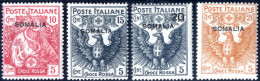 * 1916, Croce Rossa, La Serie Completa Con Soprastampa "SOMALIA", Nuova Con Gomma Originale E Traccia Di Linguella (Sass - Somalie