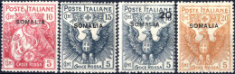 * 1916, Serie Completa Di 4 Valori Soprastampati "Somalia", Gomma Originale Con Tracce Di Linguella, Sass.19-22 - Somalie