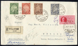 Cover 1933, Lettera Raccomandata Espresso Con Serie Anno Santo Ed Espresso 2 L. Conciliazione Per Merano, Manca Aletta S - Autres & Non Classés