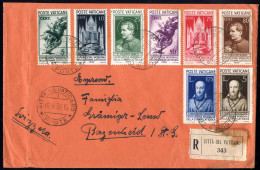 Cover 1936, Stampa Cattolica, La Serie 8 Val. Su Raccomandata (leggere Macchie) Del 16.9.1936 Per La Svizzera, Annullo D - Sonstige & Ohne Zuordnung