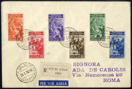 Cover 1938, Lettera Raccomandata Aerea Con Serie Completa Congresso Giuridico Per Roma, Sass. 41-46 - Autres & Non Classés