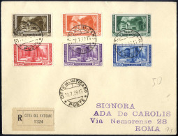 Cover 1939, Lettera Raccomandata Del 27.7.1939 Da Citta Del Vaticano A Roma, Affrancata Con 5cent + 10cent + 25cent + 75 - Autres & Non Classés