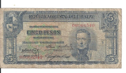 URUGUAY 5 PESOS L.1939 VG+ P 36 A - Uruguay
