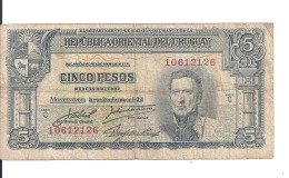 URUGUAY 5 PESOS L.1939 VG+ P 36 B - Uruguay