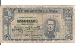 URUGUAY 5 PESOS L.1939 VG+ P 36 B - Uruguay