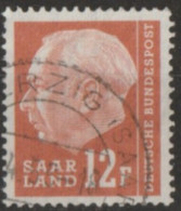 MiNr. 387 Deutschland Saargebiet Und Saarland 1957, 1. Jan./25. Mai. Bundespräsident Th. Heuß - Oblitérés