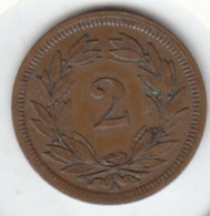 2 Rappen Bronze SUISSE 1851 A - Autres & Non Classés