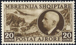 ** 1939, 20 Q. Bruno Di Posta Aerea, Nuovo Con Gomma Originale Integra (Sass. A4, € 350). - Albania