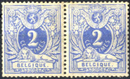 */pair 1869, Ziffer 2 C Ultramarin Im Paar, Gefalzt, Mi. 24 A - Autres & Non Classés