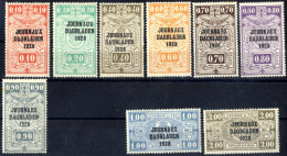 * 1928, Serie 18 Werte, 1 Fr Ultramarin Fehlt, Zeitungspaketmarken, Gefalzt, Mi. 1-7,9-19 - Autres & Non Classés