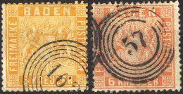 O 1860/61, Wappen Mit Liniertem Hintergrund, Zwei 6 Kr In Nuancen, Gez. 13½, Gestempelt, Mi. 11 - Otros & Sin Clasificación