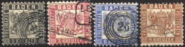 O 1862/66, Wappen Mit Weißem Hintergrund, Kleinsatz 4 Werte, Gez. 10, Gestempelt, Mi. 17-20 - Other & Unclassified