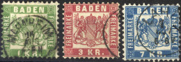 O 1868, Wappen Mit Weißem Hintergrund, Komplette Serie 3 Werte, Gez. 10, Gestempelt, Mi. 23-25 - Otros & Sin Clasificación