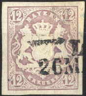 O 1867, Wappen, 12 Kr Hellbraunviolett, Ungezähnt Gestempelt, Mi. 18 - Otros & Sin Clasificación