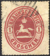 O 1865, 1 Sgr Karmin, Durchstochen 16, Gestempelt, Mi. 18 - Brunswick