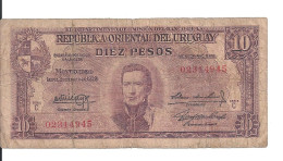 URUGUAY 10 PESOS 1939 VG+ P 37 C - Uruguay