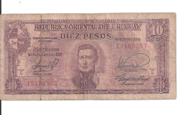 URUGUAY 10 PESOS 1939 VG+ P 37 C - Uruguay