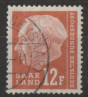 "Deutschland Saargebiet" - MiNr. 387 Deutschland Saargebiet Und Saarland 1957, 1. Jan./25. Mai. Bundespräsident Th. Heuß - Oblitérés