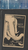 ELEPHANT HEAD (ELEFANT OLIFANT JUMBO) - OLD VINTAGE MATCHBOX LABEL MADE M. NAOKI KOBE JAPAN - Zündholzschachteletiketten