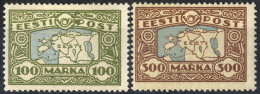 * 1923/24, Landkarte, 2 Werte (Mi. 40+54 / 104,- U. 60-61 / 270,-) - Estland