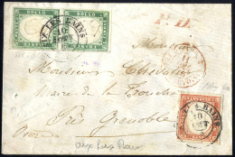 Cover 1856, Lettera Da Aix Les Bains Del 10.8 Per Marie De La Tronche (Francia) Affrancata Per 50 C. Con Coppia Vertical - Sonstige & Ohne Zuordnung